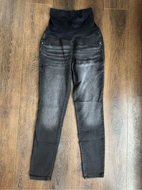 Maternity Black Stretch Jeans with Belly Panel